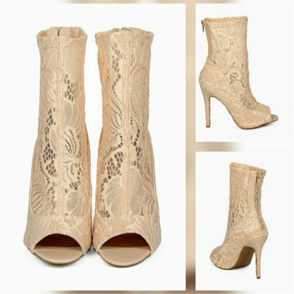 Lace Stiletto Booties